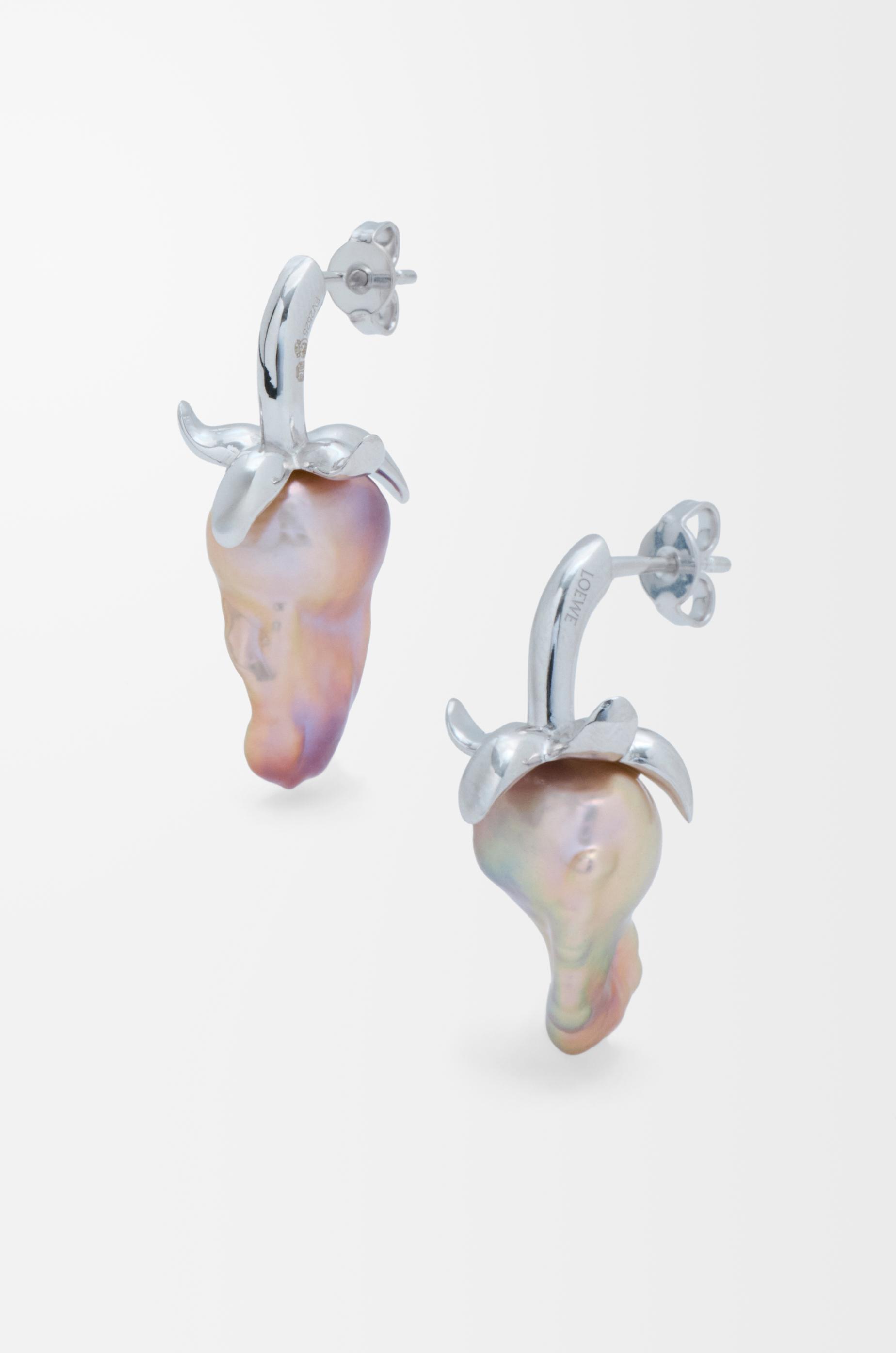 Strawberry earrings in sterling silver and pearl by LOEWE Strawberry earrings in sterling silver and pearl by LOEWE