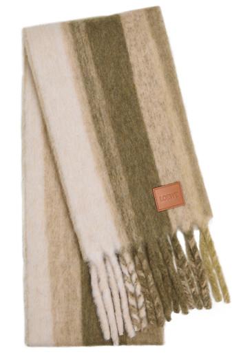 Striped brushed alpaca-blend scarf by LOEWE