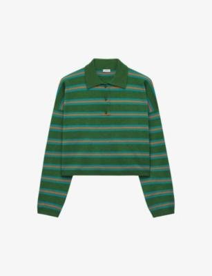 Striped relaxed-fit wool-knit polo shirt by LOEWE