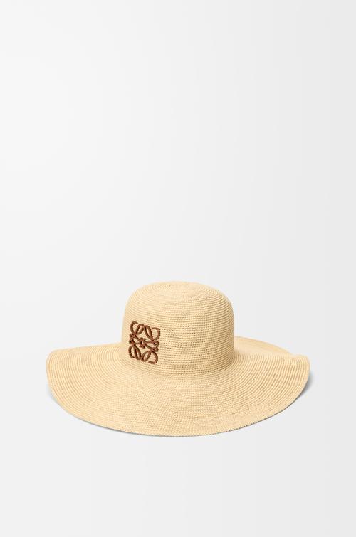 Sun hat in raffia and calfskin by LOEWE