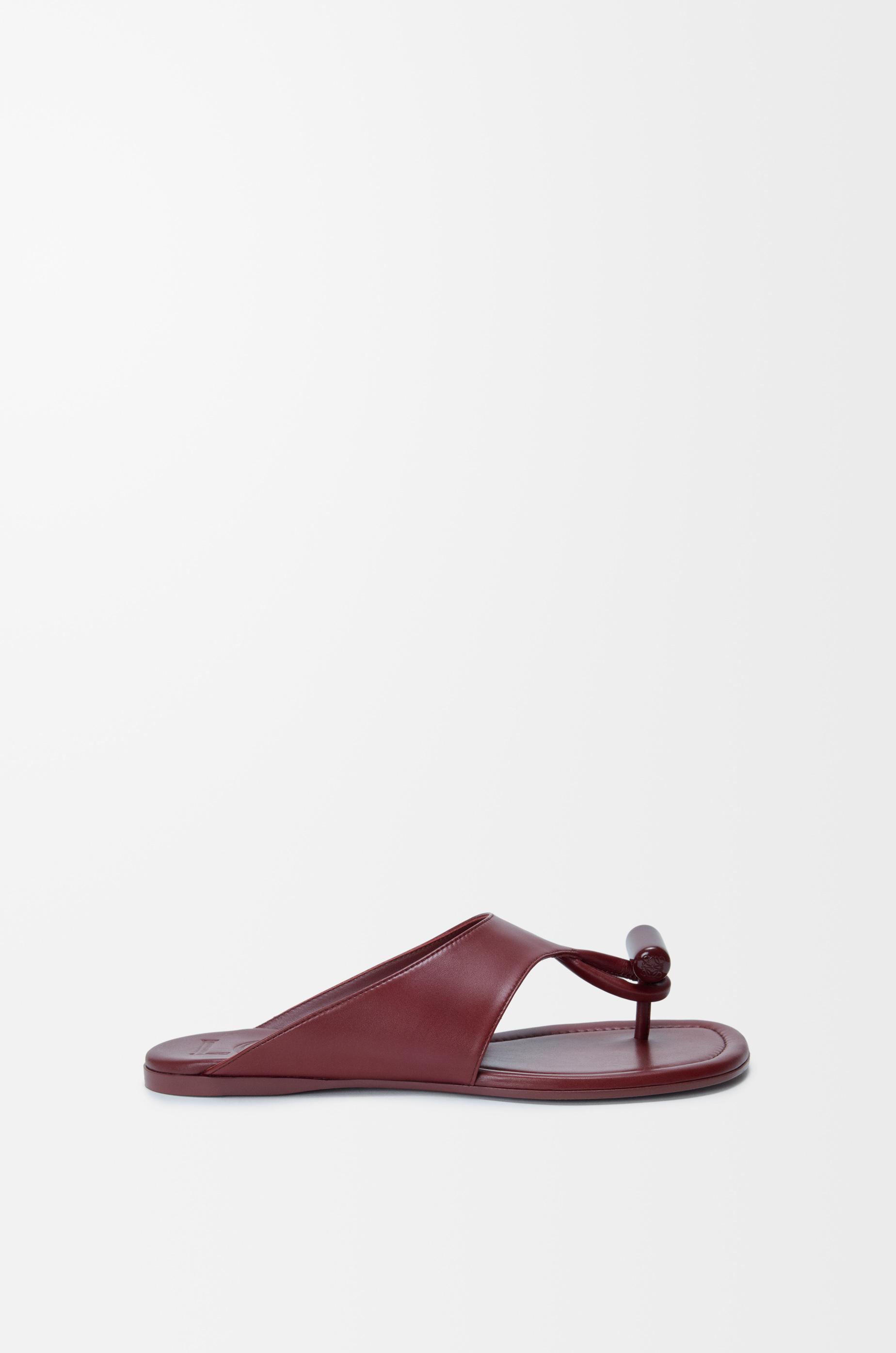 Toggle flat sandal in shiny smoot calfskin by LOEWE