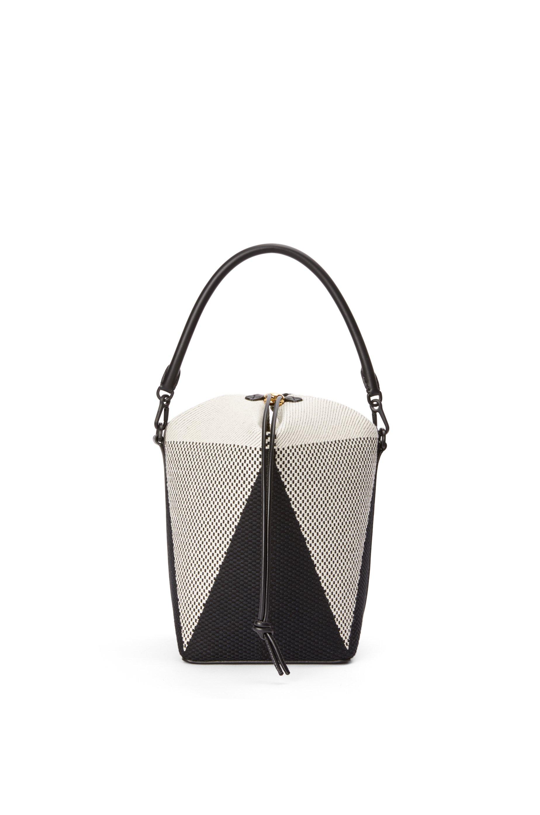 Treasure Bako bucket in canvas jacquard and calfskin by LOEWE