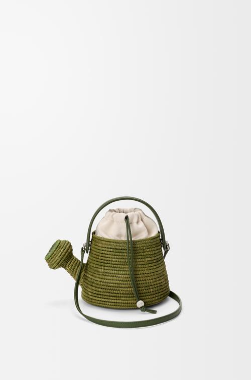 Watering Can bag in raffia and calfskin by LOEWE