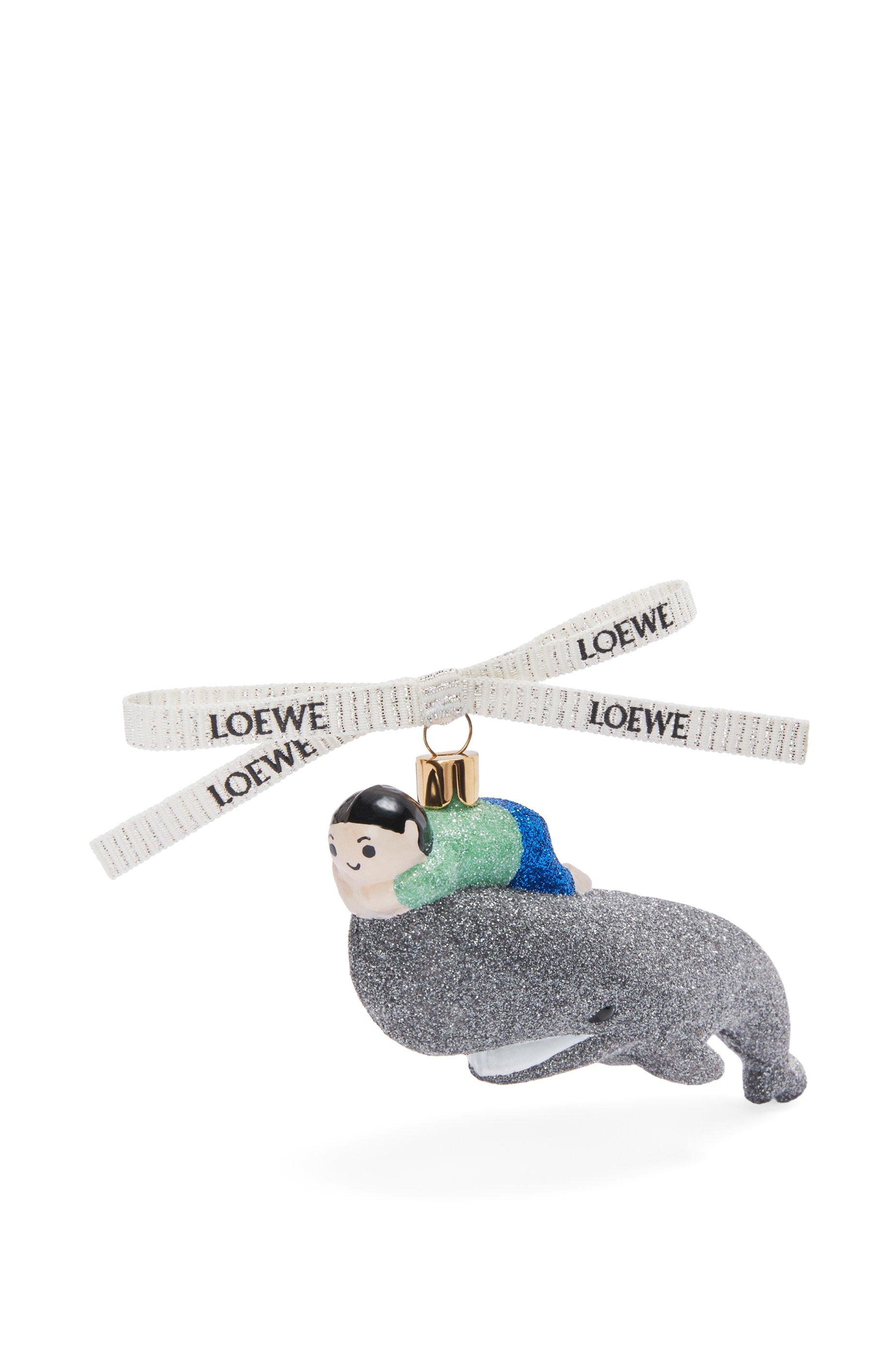 Whale with Kid bauble in blown glass by LOEWE