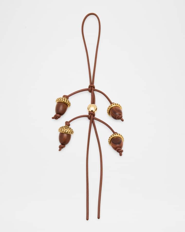Wooden Acorn Bag Charm by LOEWE