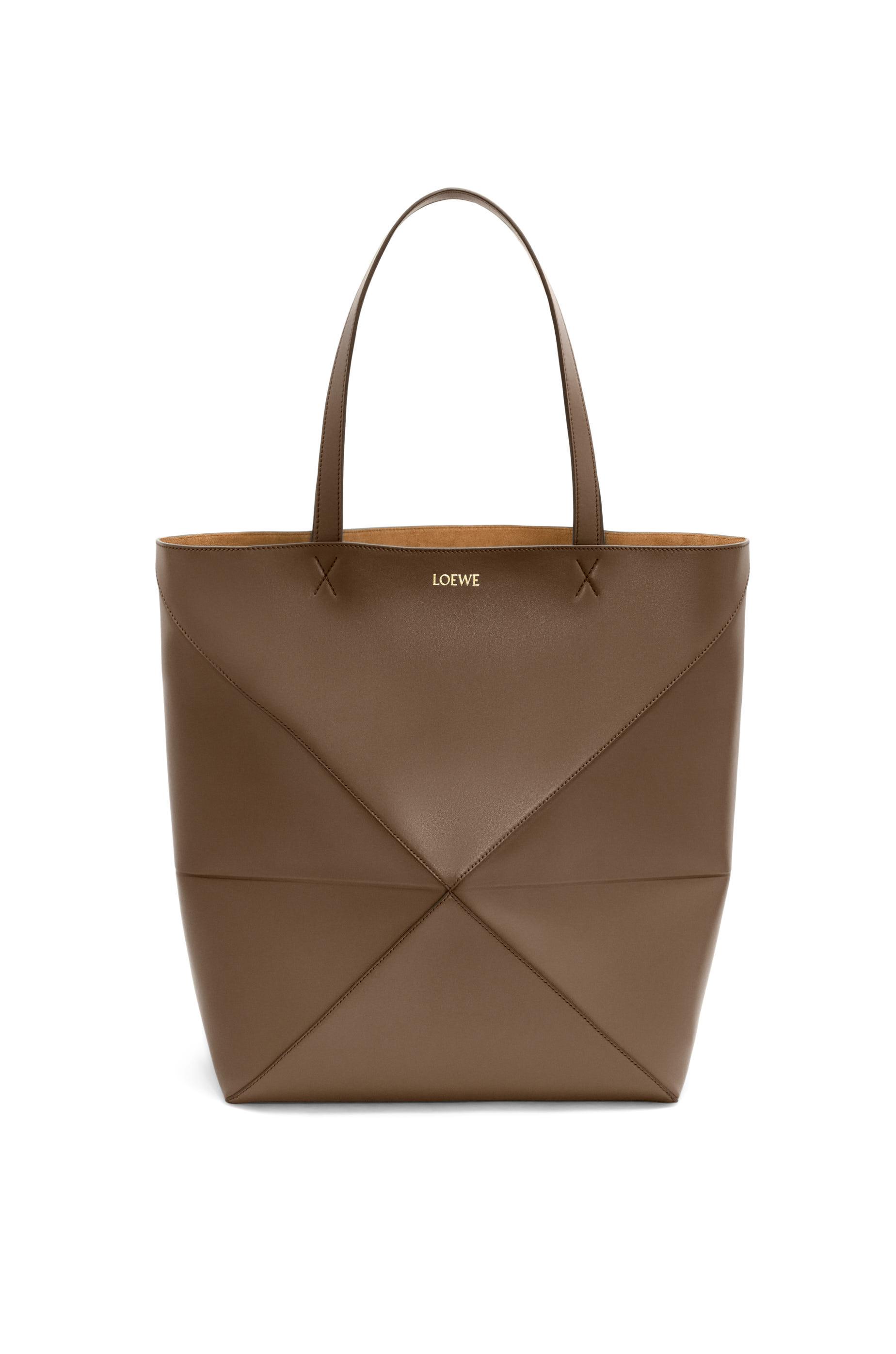 XL Puzzle Fold tote in shiny calfskin by LOEWE