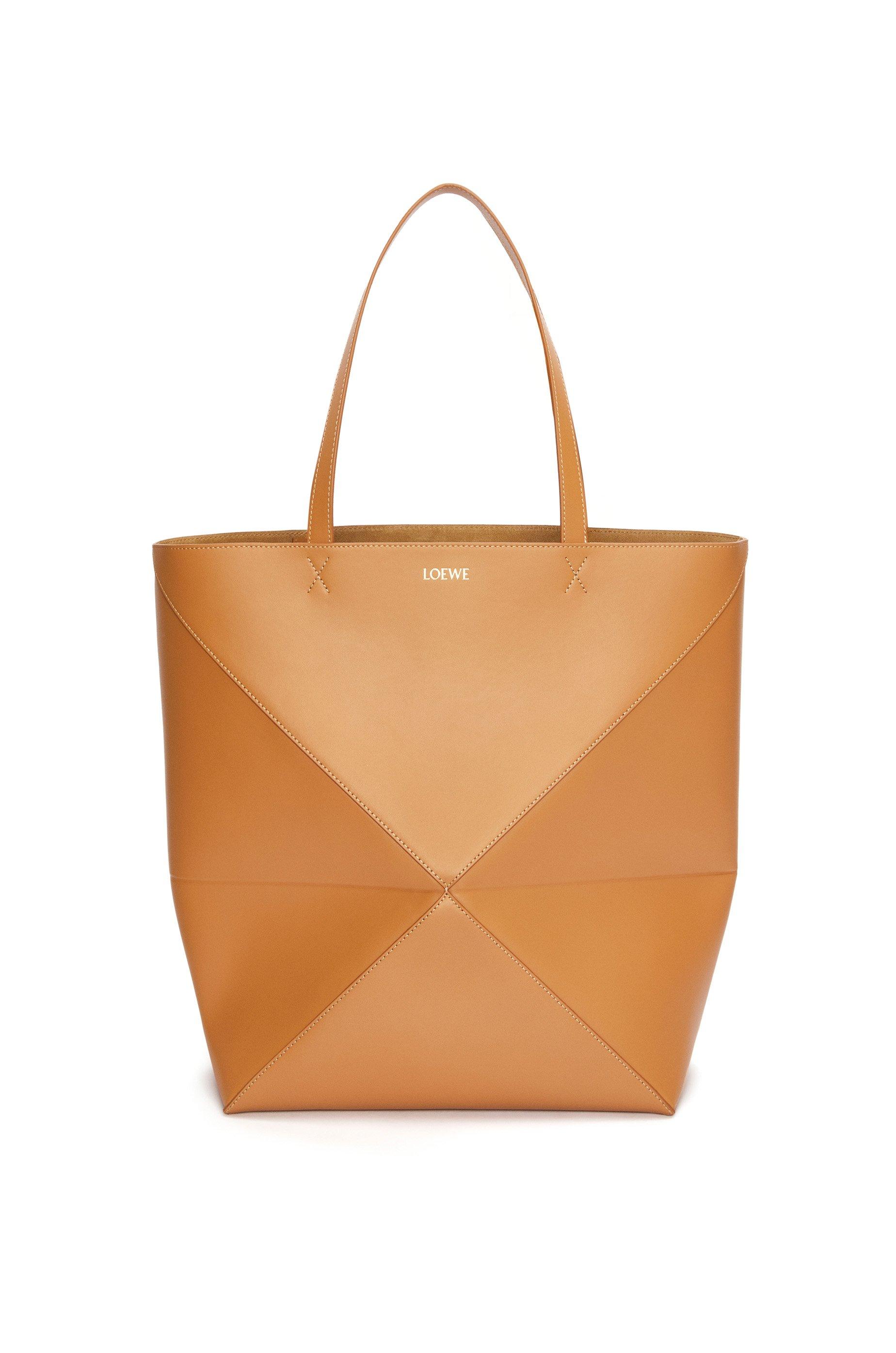 XL Puzzle Fold tote in shiny calfskin by LOEWE