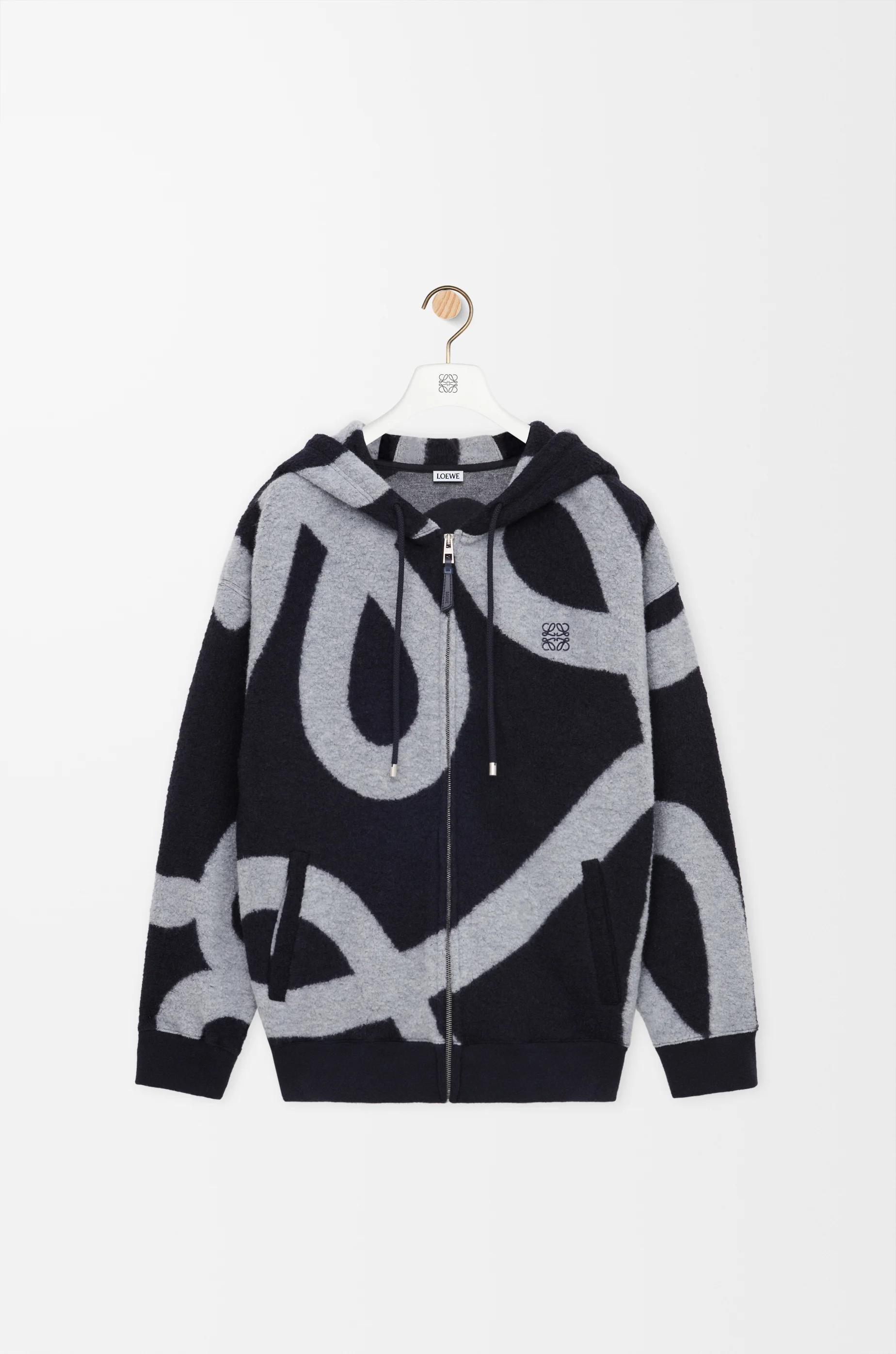 Zip-up hoodie in wool and cotton by undefined Zip-up hoodie in wool and cotton by undefined