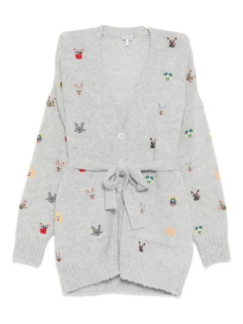 animal-embroidered cardigan by LOEWE