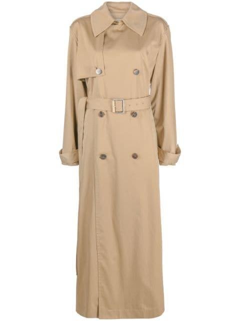 belted long trench coat by LOEWE