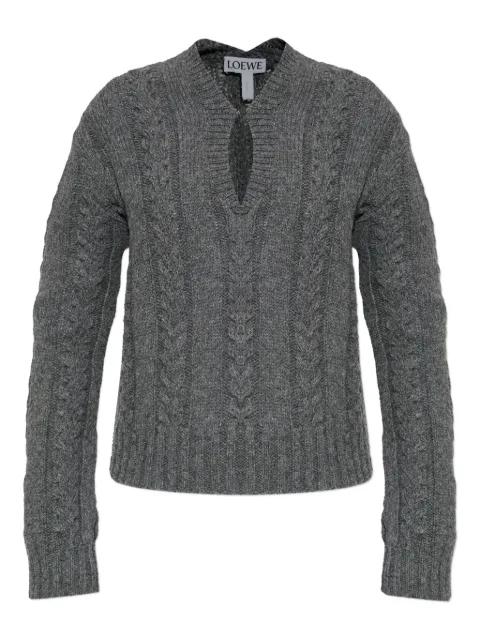 cable-knit keyhole knitwear by LOEWE