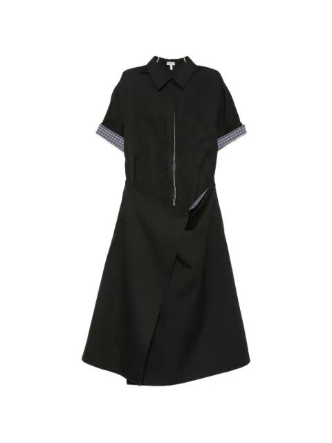 check-pattern panelled shirt dress by LOEWE