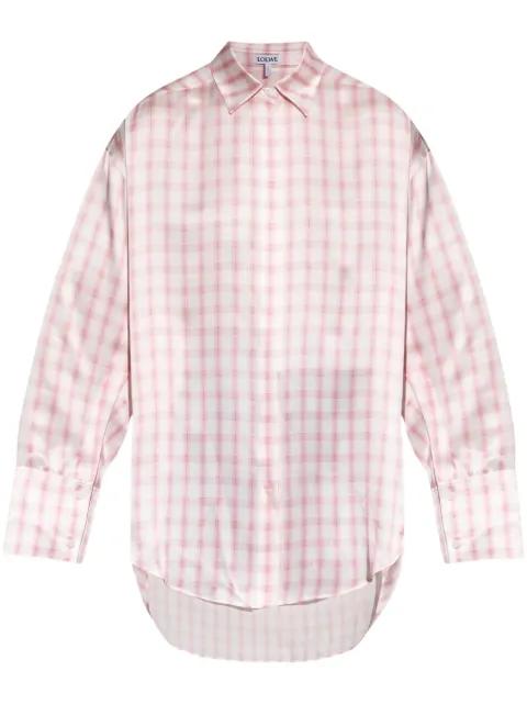 checked silk shirt by LOEWE