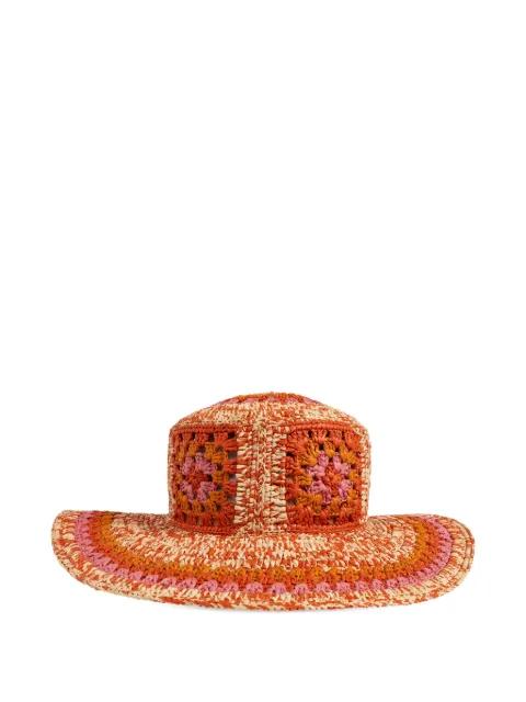 crochet-knit raffia hat by LOEWE