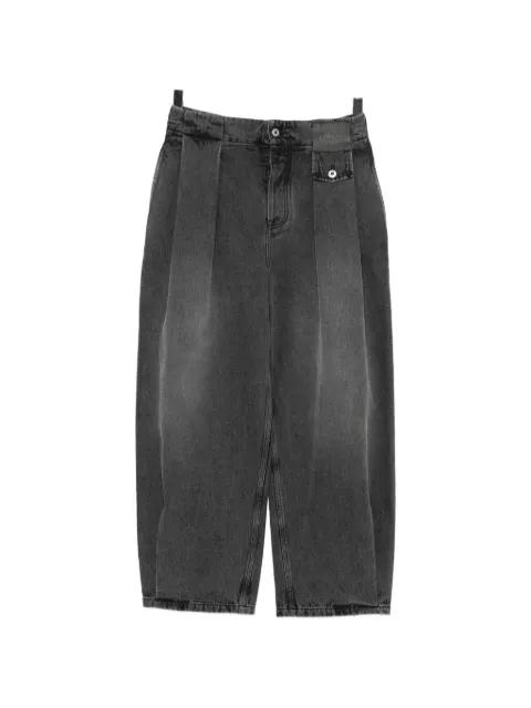 embossed leather-patch jeans by LOEWE