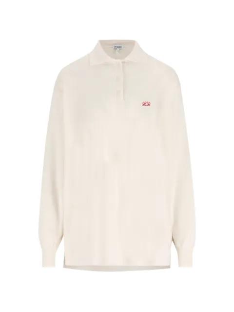 embroidered-logo polo sweater by LOEWE
