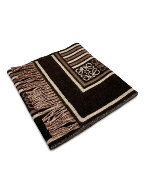 fringed logo scarf by LOEWE