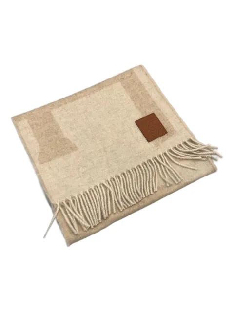 fringed logo scarf by LOEWE