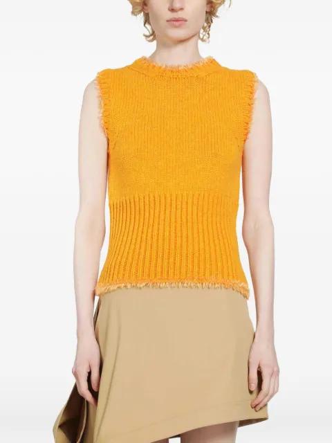 fringed ribbed-knit vest by LOEWE