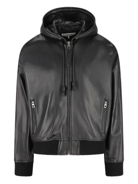 hoodied leather jacket by LOEWE