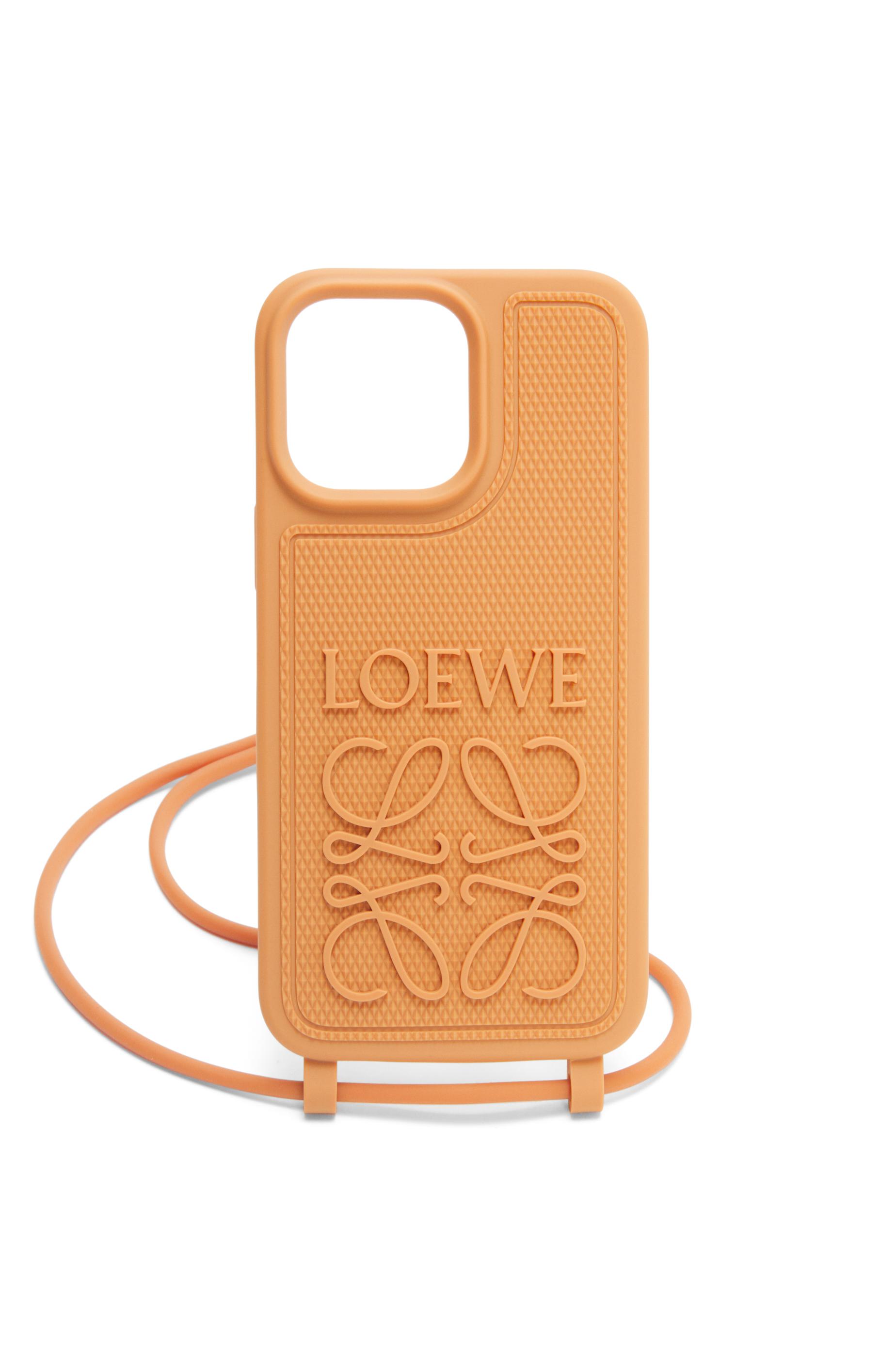 iPhone 14 Pro Max case in diamond rubber with a strap by LOEWE