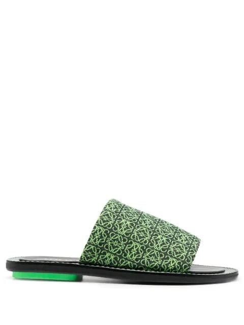 jacquard-logo flat sandals by LOEWE