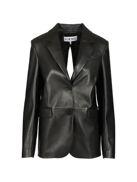 lace-up leather jacket by LOEWE