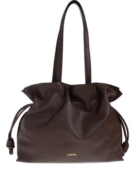 large Flamenco knot-detail leather tote bag by LOEWE