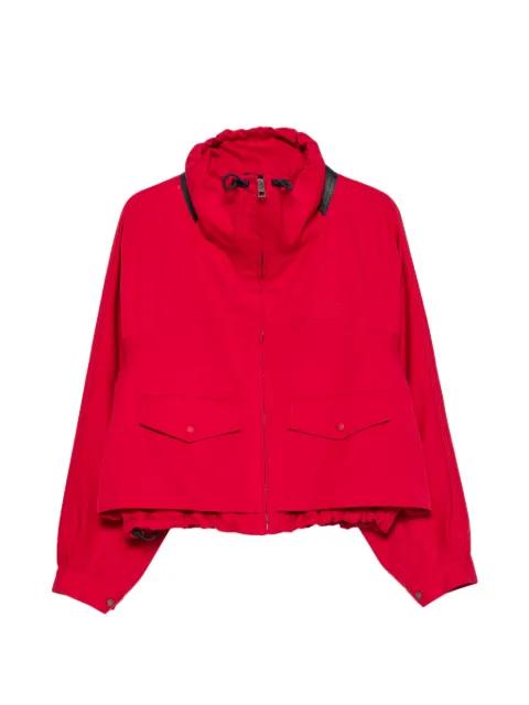 leather-trimmed high-neck jacket by LOEWE
