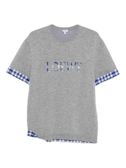 logo-detail checked T-shirt by LOEWE