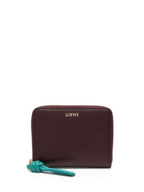 logo-embossed knot leather wallet by LOEWE