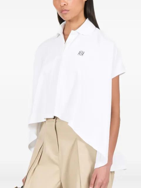 logo-embroidered asymmetric polo shirt by LOEWE