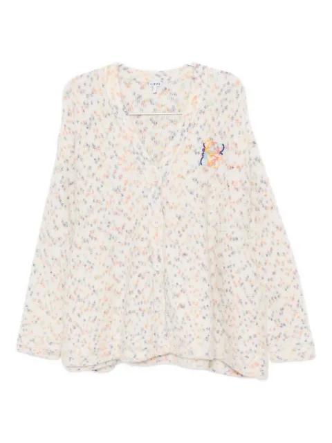 logo-embroidered cardigan by LOEWE