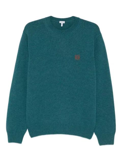 logo-embroidered crew-neck sweater by LOEWE