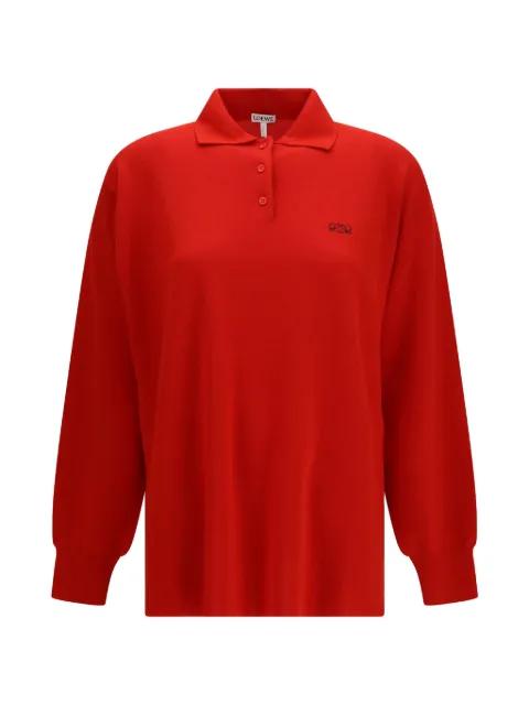 logo-embroidered polo sweater by LOEWE