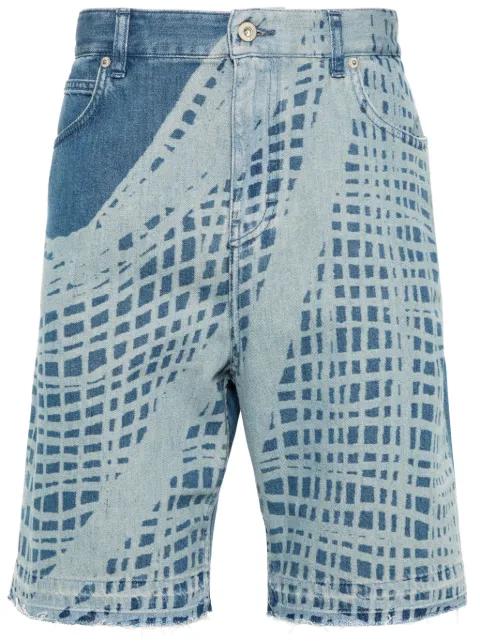 logo-patch denim shorts by LOEWE