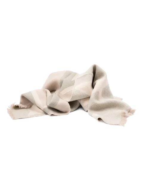 logo-pattern frayed scarf by LOEWE