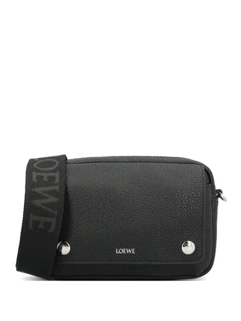 logo-print leather shoulder bag by LOEWE