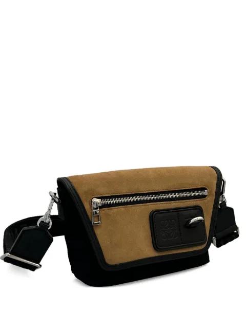 mini Flex zip logo-patch messenger bag by LOEWE