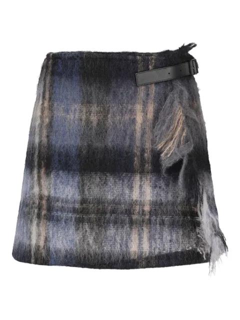 plaid buckle-detailing skirt by LOEWE