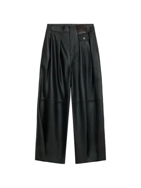 pleated leather trousers by LOEWE