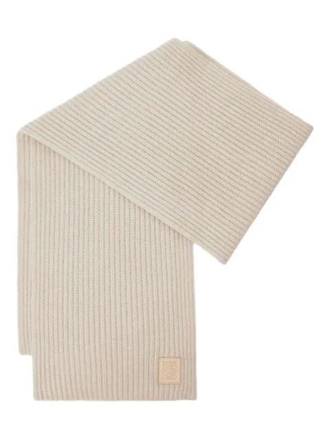 ribbed logo-plaque scarf by LOEWE