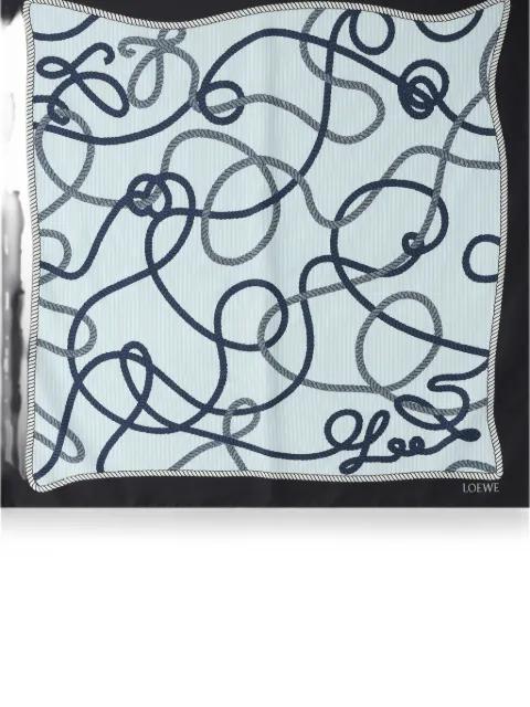 rope-print silk scarf by LOEWE
