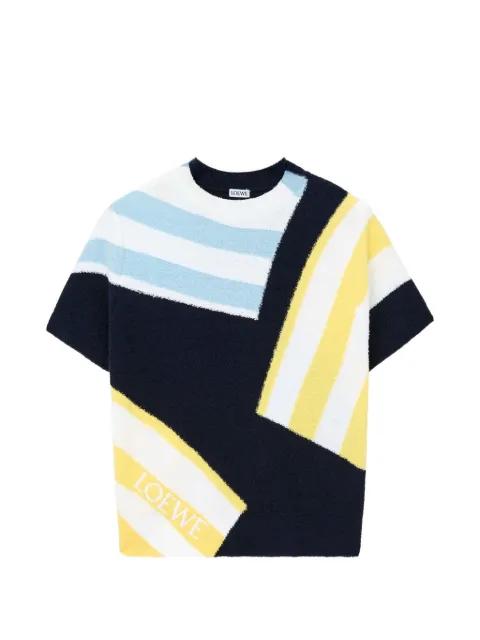 striped-details knitted cotton T-shirt by LOEWE