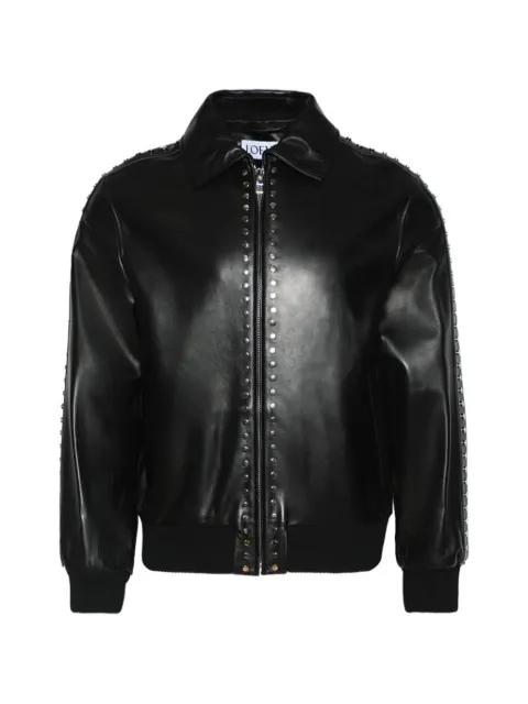 studded leather bomber jacket by LOEWE