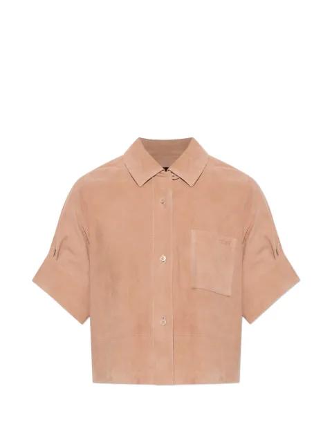 suede logo-embossed shirt by LOEWE