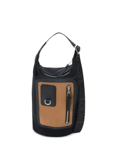 suede-panelled canvas shoulder bag by LOEWE