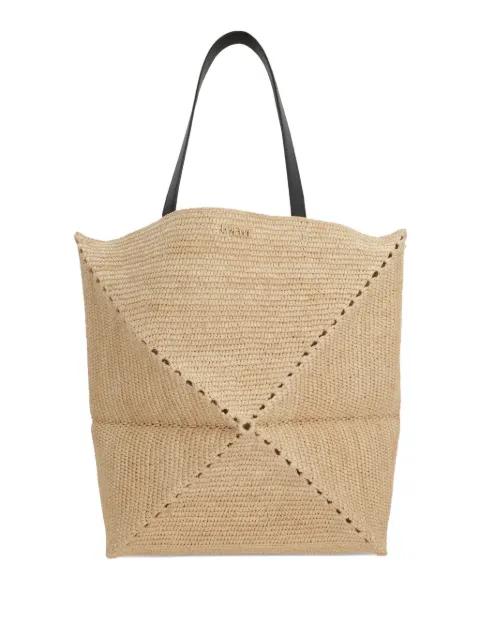 woven straw tote bag by LOEWE