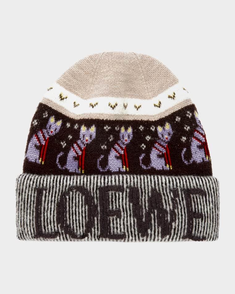 x Louis Wain Futurist Cat Beanie by LOEWE