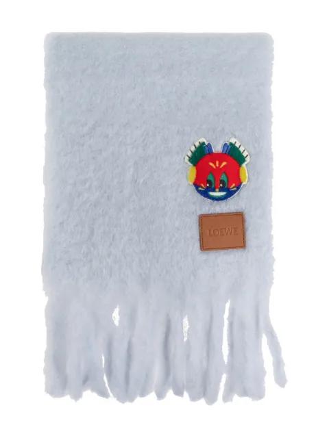 x Louis Wain appliqué fringed scarf by LOEWE